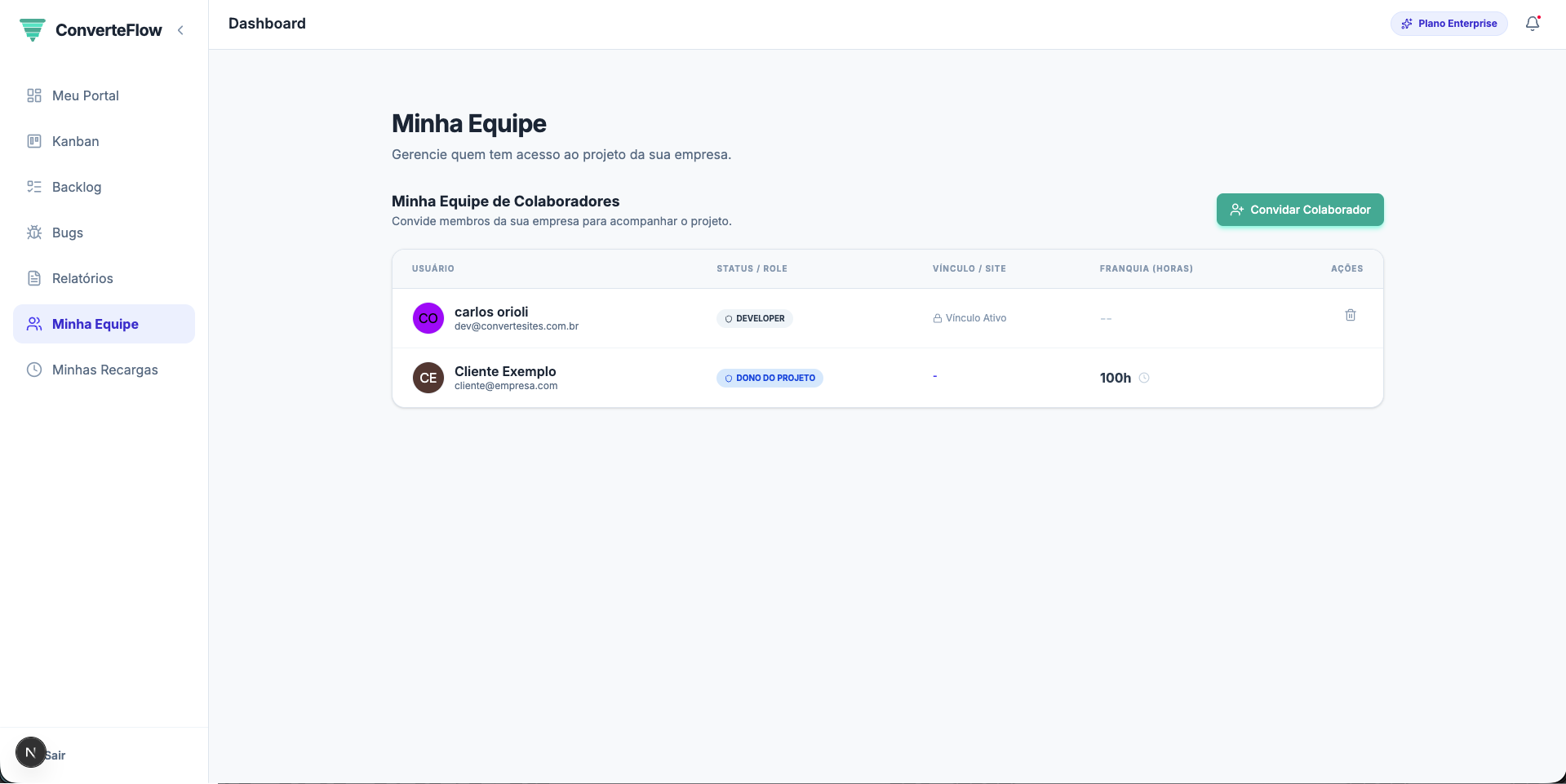 Screenshot 9 da plataforma ConverteFlow
